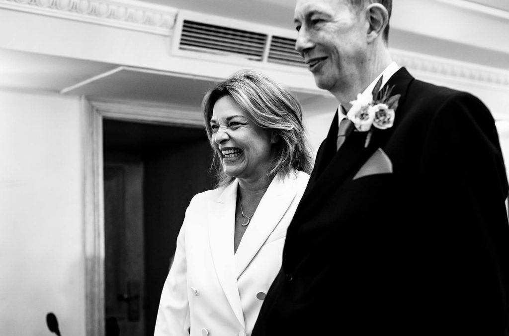 bride smiling at the Macdonald Compleat Angler